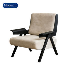 Modern Nordic Scandinavian <b>White</b> Fabric Armchair Pair Soft Leisure Living Room Accent Loveseat <b>Chair</b> - Product Image 6