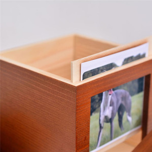 Pet anıt Urn kutusu ahşap ev şekli ve mumluk evcil hayvan vazosu kişiselleştirilmiş fotoğraf çerçevesi ile köpek kedi külleri için - Product Image 5