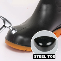 Bottes de sécurité mi-mollet OEM pour hommes, avec embout en acier, anti-choc, imperméables, antidérapantes, résistantes à l'usure, en PVC, pour le travail, la pluie, l'été, l'automne et l'hiver