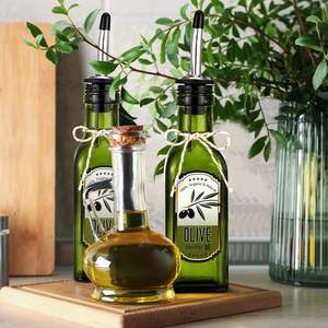 Bottiglia di Vetro <span class=keywords><strong>Verde</strong></span> Quadrata di Alta Qualità per Olio d'Oliva 100 ml, Confezione Personalizzabile, Bottiglia Vuota con Tappo - Product Image 4