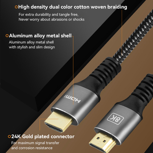 Premium 0.5M 1M 1.5M 2M 3M Câble Audio Vidéo 2.1V <span class=keywords><strong>4K</strong></span> 8K <span class=keywords><strong>HDMI</strong></span> vers <span class=keywords><strong>HDMI</strong></span> Câble Tressé pour HDTV - Product Image 6