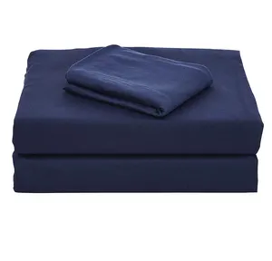 4Pcs ब्रश Microfiber बिस्तर पर चादर बिस्तर सेट फ्लैट सज्जित चादर Bedsheet 2 तकिया मामले के साथ होटल के लिए
