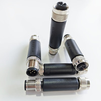 Ensemble de câbles M12 à code A, 5 broches, conducteur en cuivre, isolation en PVC, connecteur mâle-femelle moulé industriel