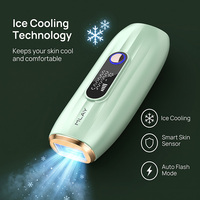 Appareil d'épilation IPL à refroidissement par glace pour usage domestique OEM ODM avec flash rapide en 0,5s, capteur de peau intelligent et 5 niveaux d'énergie réglables