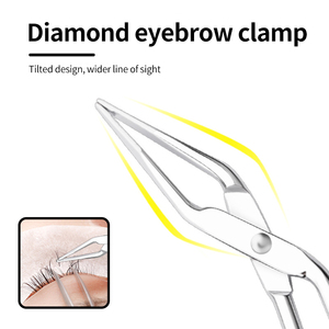 Tijera de Punta inclinada profesional, pinzas para cejas, extractor de pelo fino para cejas, nariz, depilación, herramientas de maquillaje de belleza, accesorios - Product Image 2