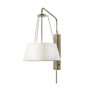 Lampada da Parete Singola per Hotel, Montaggio a Muro, <span class=keywords><strong>Braccio</strong></span> Orientabile Regolabile, <span class=keywords><strong>Applique</strong></span> <span class=keywords><strong>con</strong></span> Paralume in Tessuto a Tamburo - Product Image 3