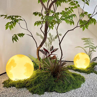 Lampe de lune de paysage d'intérieur rechargeable lumière chaude ornement d'escalier de sol avec plante verte bonsaï cote IP65