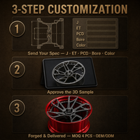 Jantes forgées en 3 parties Red Turbine 21x11 5x120 ET30 6061 T6, jantes profondes personnalisées pour Dodge