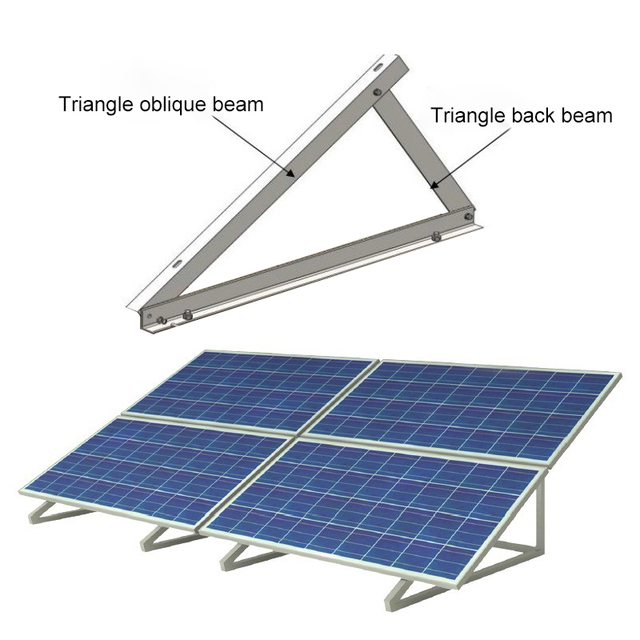 Cheap Aluminum Triangle Bracket Tripod Set for Solar Roof Mounting System for Balcony With Easy Installation