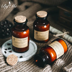 Wooden Cap Brown Potion Bottle Plant Soy Wax Aromatherapy <b>Candle</b> - Product Image 2