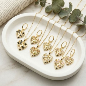Ensemble de bijoux Hengdian Big Fashion plaqué or 18 carats, pas cher, en forme d'arbre avec émail et zircon, pour femmes - Product Image 1