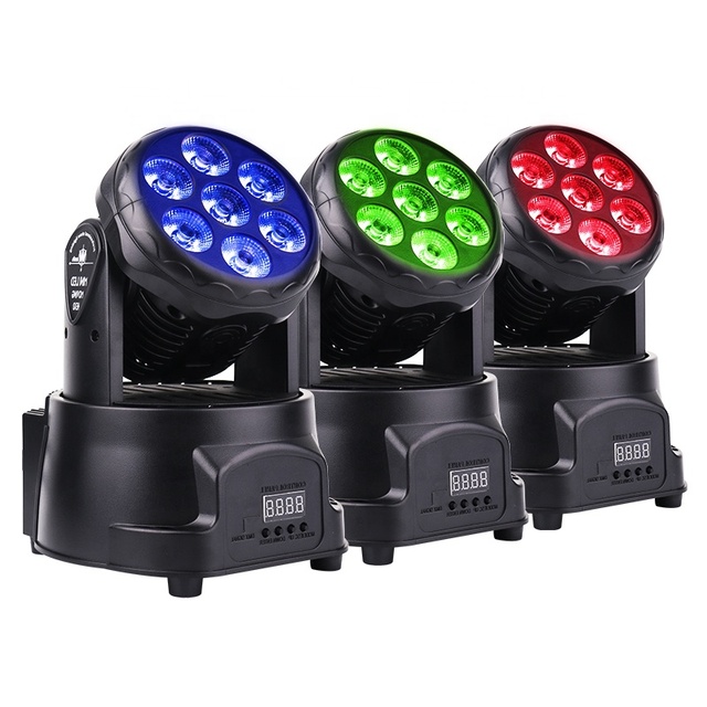 Party Dj Lights Led Stage Moving Head Light 7pcs 4w Disko Wash Moving Head Dj Disco Light