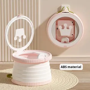 Inodoro pequeño de plástico plegable portátil para niños para salidas Orinal de viaje para bebés masculinos y femeninos - Product Image 3