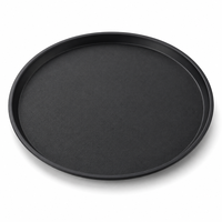 Plateau de service rond en plastique PP pour serveurs, restaurant, bar, café, hôtel, usage commercial, antidérapant