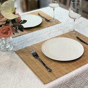 LUMINA Set 8 Pcs Brown Bamboo <b>Placemats</b> Sushi Rolling Mat Japanese Style Natural Anti-Slip Washable Heat-Resistant - Product Image 6