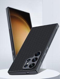 2024 nueva tendencia patrón de <span class=keywords><strong>fibra</strong></span> de carbono Pu cuero a prueba de golpes anticaída contraportada funda de teléfono para S24 S23 S22 Ultra Plus - Product Image 5