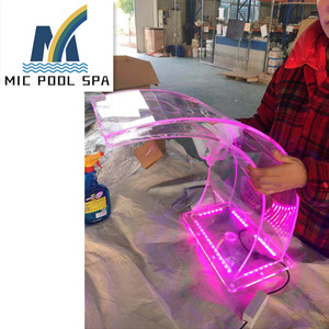 Fontaines de <span class=keywords><strong>piscine</strong></span> en acrylique avec lumière LED colorée de la marque China Moon, caractéristiques de cascade de <span class=keywords><strong>piscine</strong></span>, éclairage de <span class=keywords><strong>piscine</strong></span> haut de gamme - Product Image 2