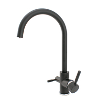 Robinet de cuisine noir mat avec double poignée, robinet mélangeur d'eau potable, eau chaude et froide, filtre à eau, eau gazeuse, robinet 3 en 1