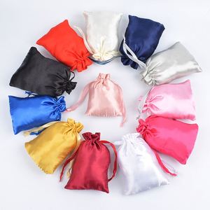 Custom Silk Printed Satin <b>Drawstring</b> Dust Bag with Logo Wig Underwear Storage Bag Recyclable Embroidered Logo Gift Bag - Product Image 4