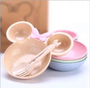 Bol écologique blé <span class=keywords><strong>Mickey</strong></span> enfants, bol de fruits dessin animé paille, vaisselle de table créative, cadeaux pour bébé, <span class=keywords><strong>assiette</strong></span> amusant, 1 pièce - Product Image 2