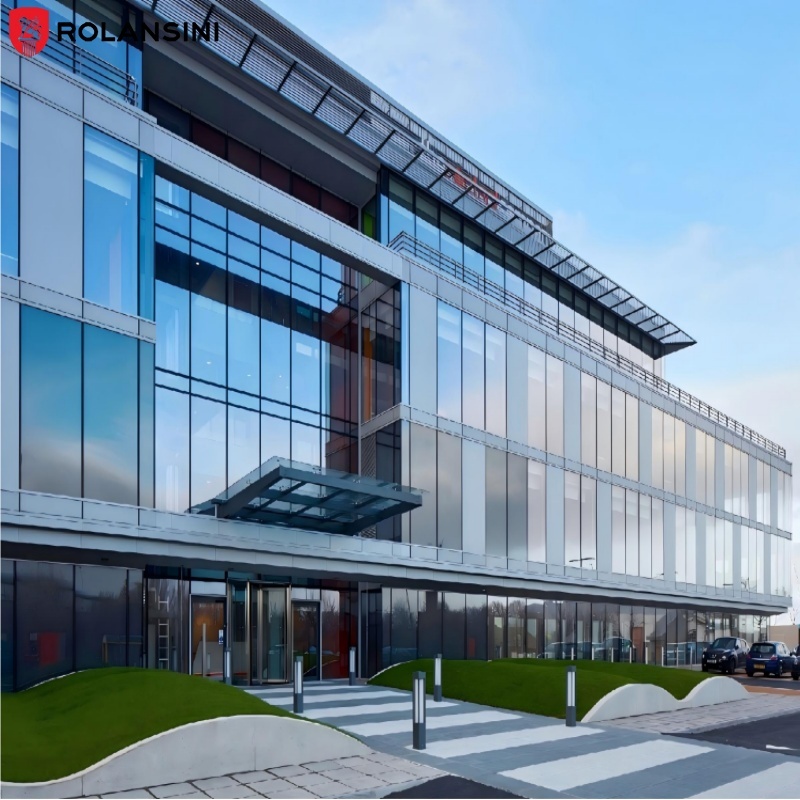 Rolansini Customized Modern Invisible Hidden Frame Glass Curtain Wall Exterior Energy Saving Architectural Facade System · image 1