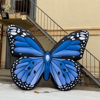 Ballon gonflable papillon bleu pour extérieur, jouet gonflable mural en forme de papillon de 6 couleurs différentes