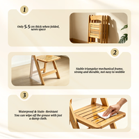 Chaises de jardin pliantes en bois massif pour terrasse de restaurant - Durables, légères, empilables et portables