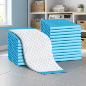 Disposable Fiber <b>Pet</b> Pee Pads for Dogs Training Aids Blue Color S M L XL Sizes - Product Image 3