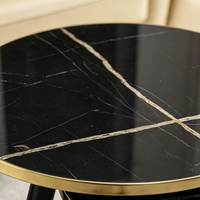 Ensembles de tables de bistrot de luxe avec pieds en métal, tables basses gigognes modernes à plateau rond pour salon et maison