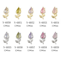 Adornos Nail Art para decoración de uñas, tulipanes 3D, flor, suministros de Arte para uñas, bricolaje, novedad, venta al por mayor