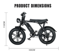 7 vitesses V8 tout-terrain e-bike gros pneu adultes cyclomoteur électrique Dirt Bike 750W moteur longue portée unisexe VTT électrique