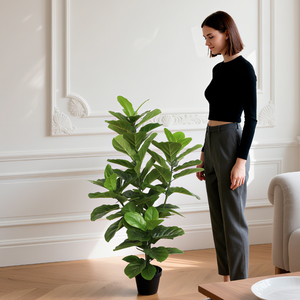 PZ-4-25 nhà máy tùy chỉnh sống động như thật giả cây xanh <span class=keywords><strong>fiddle</strong></span> lá ficus chậu cây nhân tạo <span class=keywords><strong>fiddle</strong></span> lá cây vả - Product Image 2