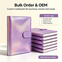 Classeurs à 3 anneaux personnalisables en métal avec couverture en cuir PU, logo personnalisé, planificateur hebdomadaire, intercalaires, poches, recyclables, format A5, pour l'école
