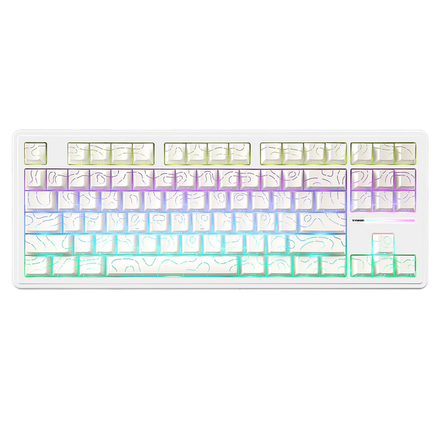 YUNZII YZ87 TKL Wireless Mechanical Keyboard 87 Keys Gasket Mount Hot Swappable South-Facing RGB 5000 MAh Tri Mode Keyboard