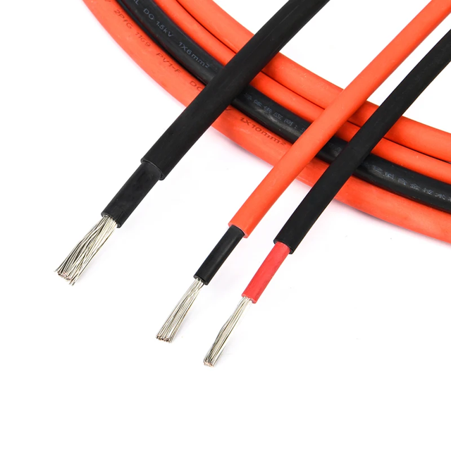 Pv1-f Tuv Certification Xlpo Insulation Single Core Pv Wire Dc Solar Power Cable 4mm 6mm 10mm