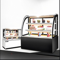 Vitrine réfrigérée pour gâteaux en verre incurvé OEM, vitrine réfrigérée pour pâtisserie commerciale avec plusieurs tailles