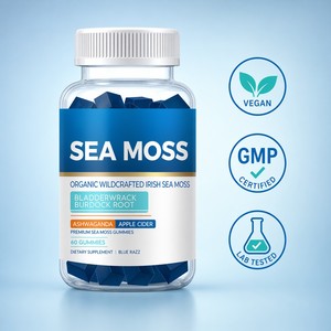 Gomitas <span class=keywords><strong>de</strong></span> Musgo Marino, Alga Marina Irlandesa, Raíz <span class=keywords><strong>de</strong></span> Bardana, Ashwagandha, Vinagre <span class=keywords><strong>de</strong></span> <span class=keywords><strong>Sidra</strong></span> <span class=keywords><strong>de</strong></span> <span class=keywords><strong>Manzana</strong></span>, 60 Unidades, Suplemento Vegano para Adultos, Mejora la Inmunidad, OEM - Product Image 5