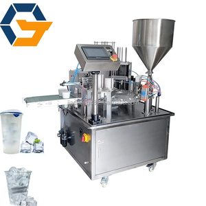 Mini Machine de remplissage électrique automatique pour ligne de traitement de la crème glacée tasse rotative/<span class=keywords><strong>Calipo</strong></span> Tube de papier scellant le Carton de pâte liquide - Product Image 1
