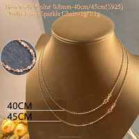 Cadena de eslabones chapada en oro y plata 925 clásica, collar en capas con nombre personalizado, suministros para joyería