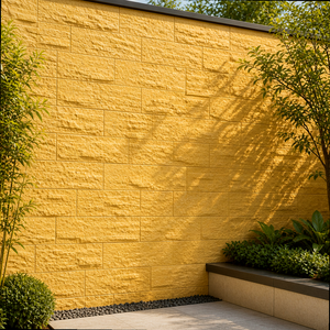 WYRAX Pannello Murale in Finta Roccia PU Effetto Arenaria Oro <span class=keywords><strong>Ocra</strong></span> 600x600mm per <span class=keywords><strong>Pareti</strong></span> Decorative di Ristoranti, Facile Installazione, Bassa Manutenzione - Product Image 3