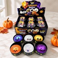 Jouet anti-stress souple en forme de chignon citrouille-tête de mort d'Halloween avec panier vapeur, cadeau sensoriel fidget, vente en gros directe d'usine