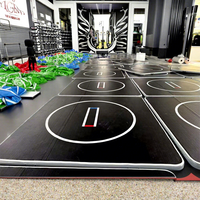 Tapis de lutte gonflable en PVC durable 10x10 pieds avec pompe à air 600W, design pliable pour la maison, la salle de sport, les arts martiaux, le Jiu Jitsu, le Judo