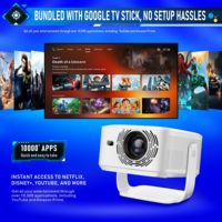 Projecteur HY450MAX 1080P 800 Lumens 64 Go de Stockage Android 14 Haut-parleurs Intégrés Mise au Point Automatique Courte Portée Professionnel