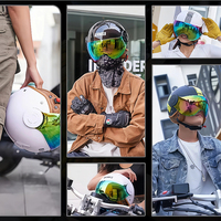 Helm Retro Gaya Italia Setengah Wajah Bersertifikasi DOT Bahan ABS Logo Kustom Universal Cocok untuk Skuter Motor Berkendara Sepanjang Musim