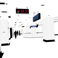 Horloges numériques LED synchronisées à l'heure GPS, transmission Ethernet, standardisées, en métal, pour les aéroports et les gares