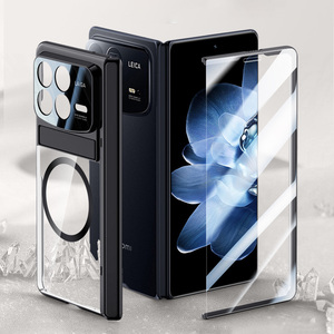 เคสป้องกัน PC แบบใสเคลือบแม่เหล็กสุดหรูเคสขาตั้งสำหรับ <span class=keywords><strong>Xiaomi</strong></span> <span class=keywords><strong>MIX</strong></span> <span class=keywords><strong>Fold</strong></span> 4พร้อมฟิล์มกระจกหน้าจอ - Product Image 1