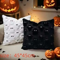 Housses de coussin en peluche pour Halloween, canapé en fourrure, canapé, chambre, salon, décoration de maison, étuis fantômes blancs