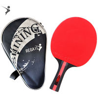 Raquette de tennis de table 3 étoiles, batte de ping-pong jaune, bois de peuplier noir, pagaie professionnelle, caoutchouc bleu pour l'entraînement et les matchs