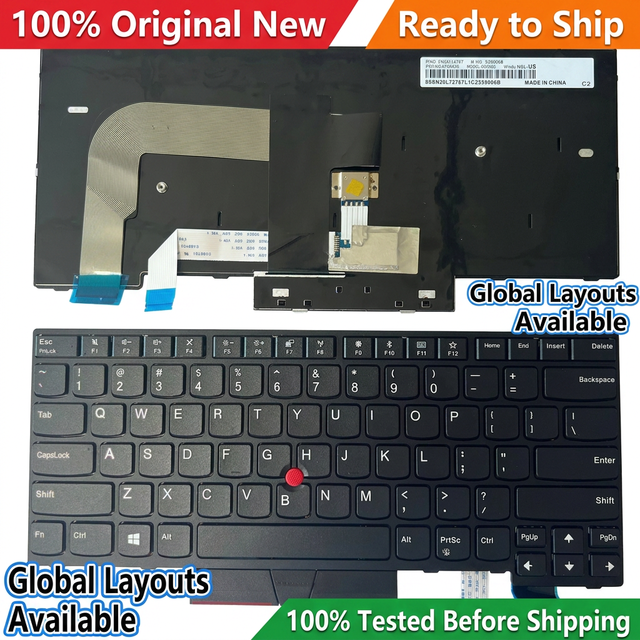 New US Layout Backlit Laptop Keyboard for Lenovo ThinkPad T470 T480 A475 A485 Replacement Keyboard with Trackpoint