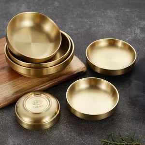 Piatti in acciaio inox oro cibo argento grande zuppa ciotola con piccola salsa rotonda ciotole da cucina contenitori di condimento salsa - Product Image 5
